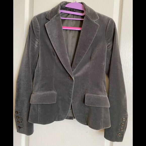 Theory Gray Velvet Blazer - Picture 1 of 8